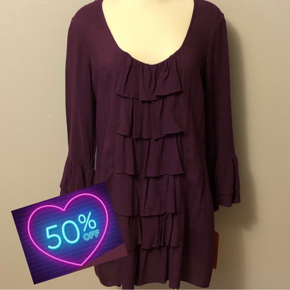 NWT! Nordstrom Always Sunny(by Sunny Leigh) Ruffle Front Tunic Size L